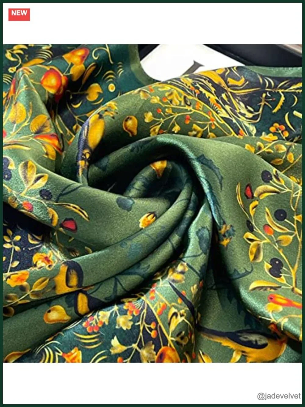 100% Mulberry Silk Square Scarf for Hair 25.6
